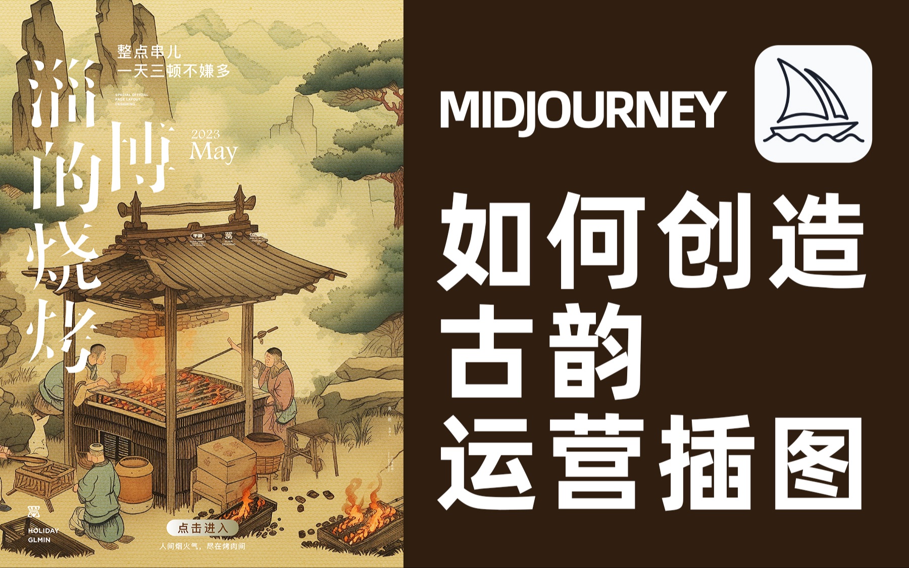 Midjourney如何创造独具古韵的运营插图设计?哔哩哔哩bilibili