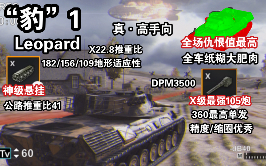 [图]【WOTB】最强105“豹1”，全场仇恨值最高的“轻坦”！（上…上手教学？）