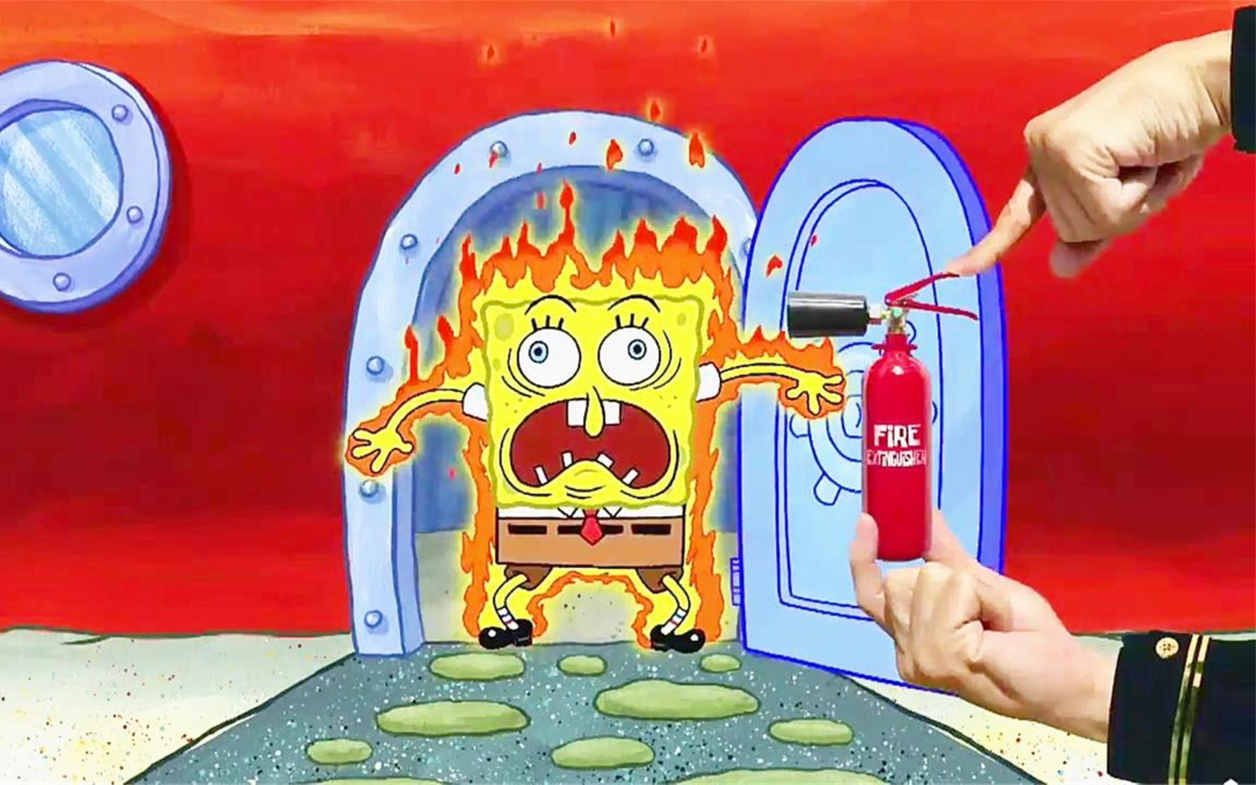 海绵宝宝换房子,住在辣椒里太辣着火了,住在蟹堡里吃的太胖了_哔哩