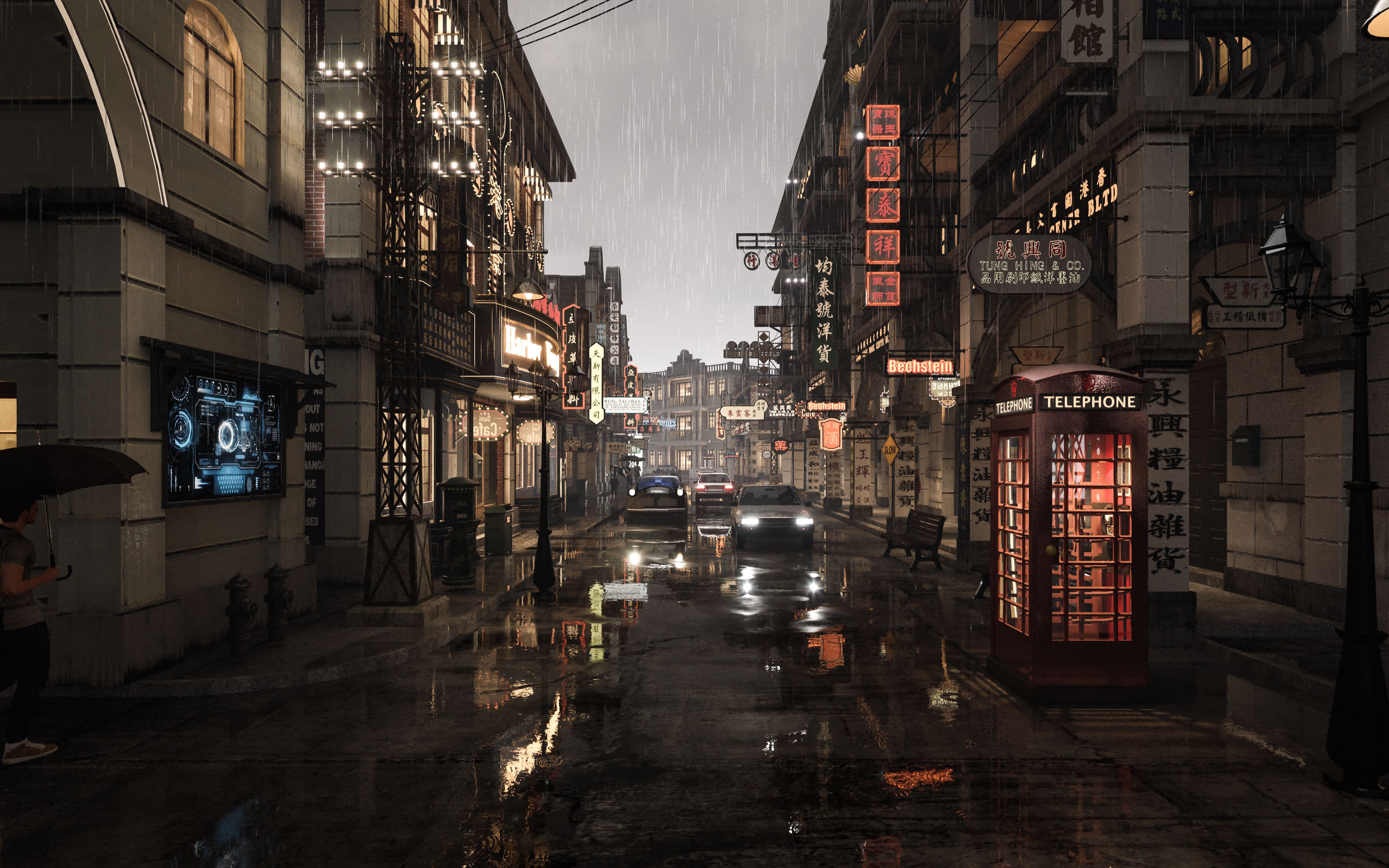 d5渲染挑战赛ii丨电影级别动画:雨中的港式风格街道