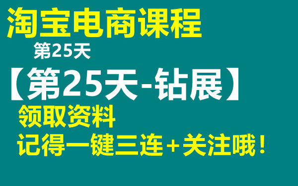 淘宝电商课程【第25天钻展】获取资料看评论区哔哩哔哩bilibili