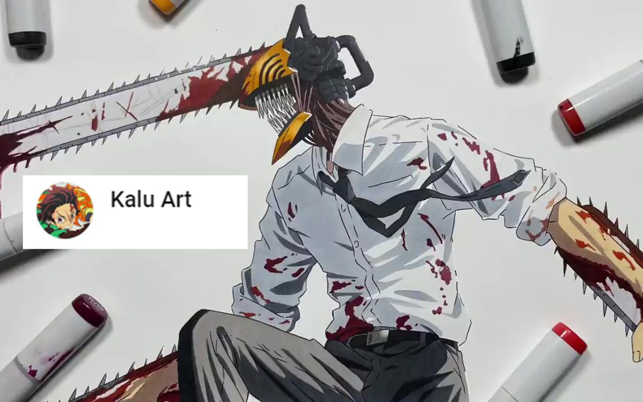 [图]【Kalu Art】-如何逐步绘制电锯人“Denji”教程！