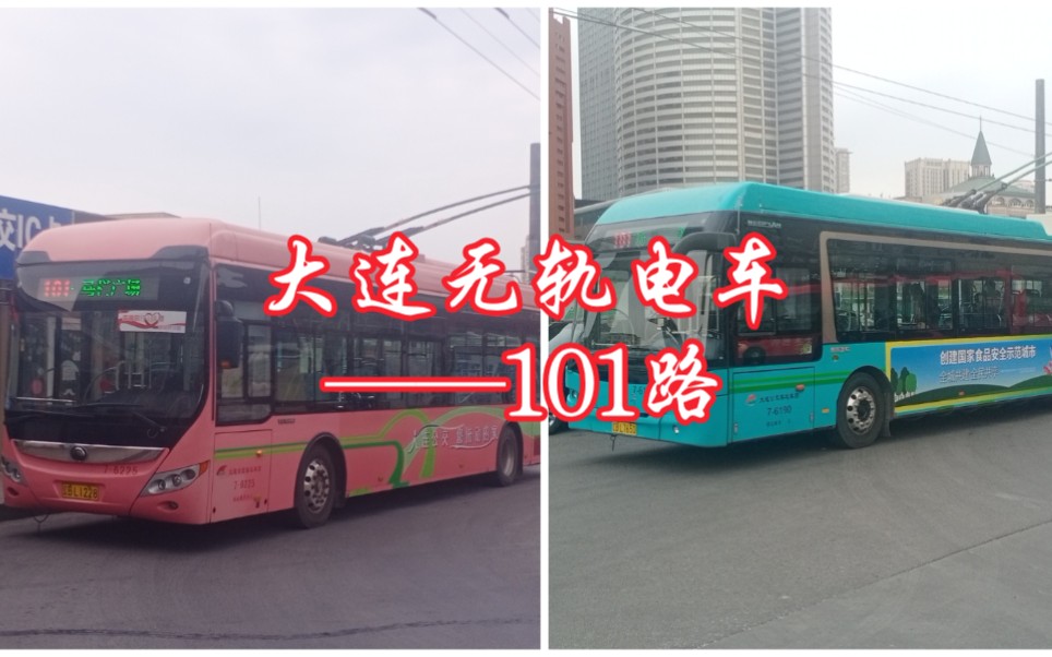 【大连公交】大连无轨电车——101路/粉色的宇通zk5125b以及上线率
