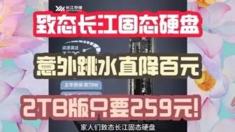 Download Video: 致态长江SSD硬盘突发大额券！259就买到2T！比双11便宜！最新优惠教程来了！太香了！