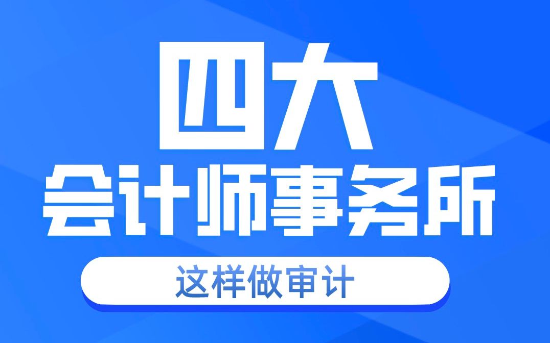 「财务人入行前的课程」四大资深会计师带你揭秘审计行业哔哩哔哩bilibili