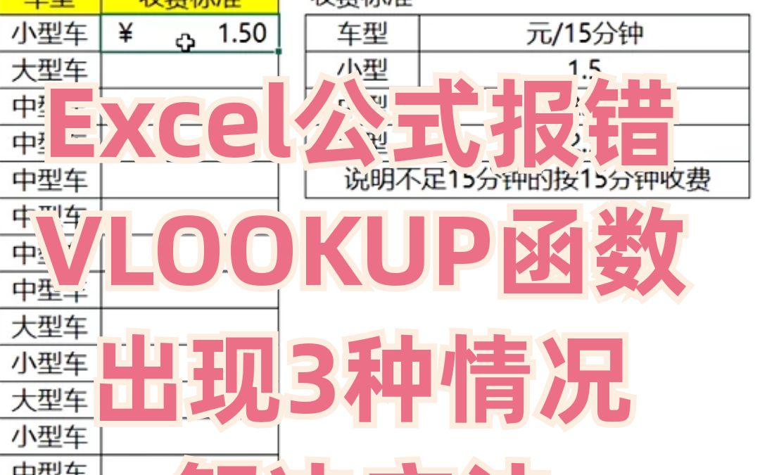 Excel使用VLOOKUP报错,出现的3种情况解决方法哔哩哔哩bilibili