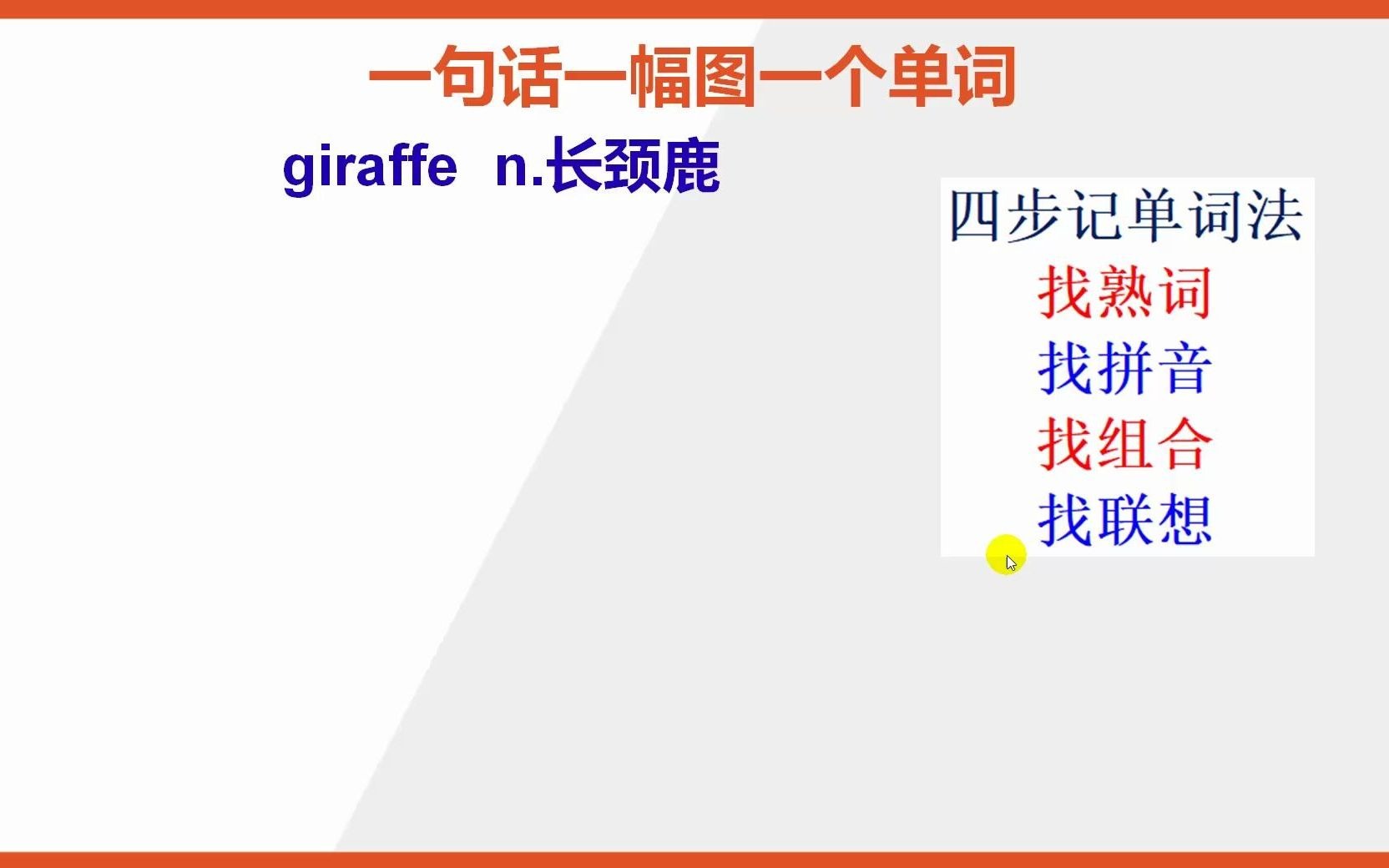 [图]怎么背诵英文单词giraffe比较快