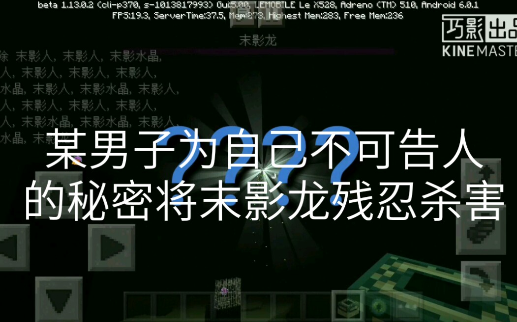 某男子为自己不可告人的目的将末影龙残忍杀害末地改造前传