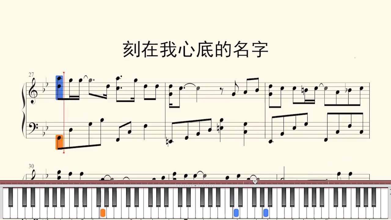 [图]钢琴谱刻在我心底的名字