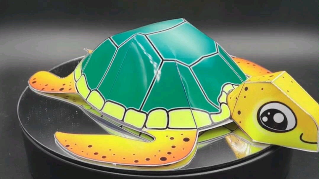 纸宝海底世界小海龟#亲子手工纸模型纸艺3d立体纸雕手工制作#绝美