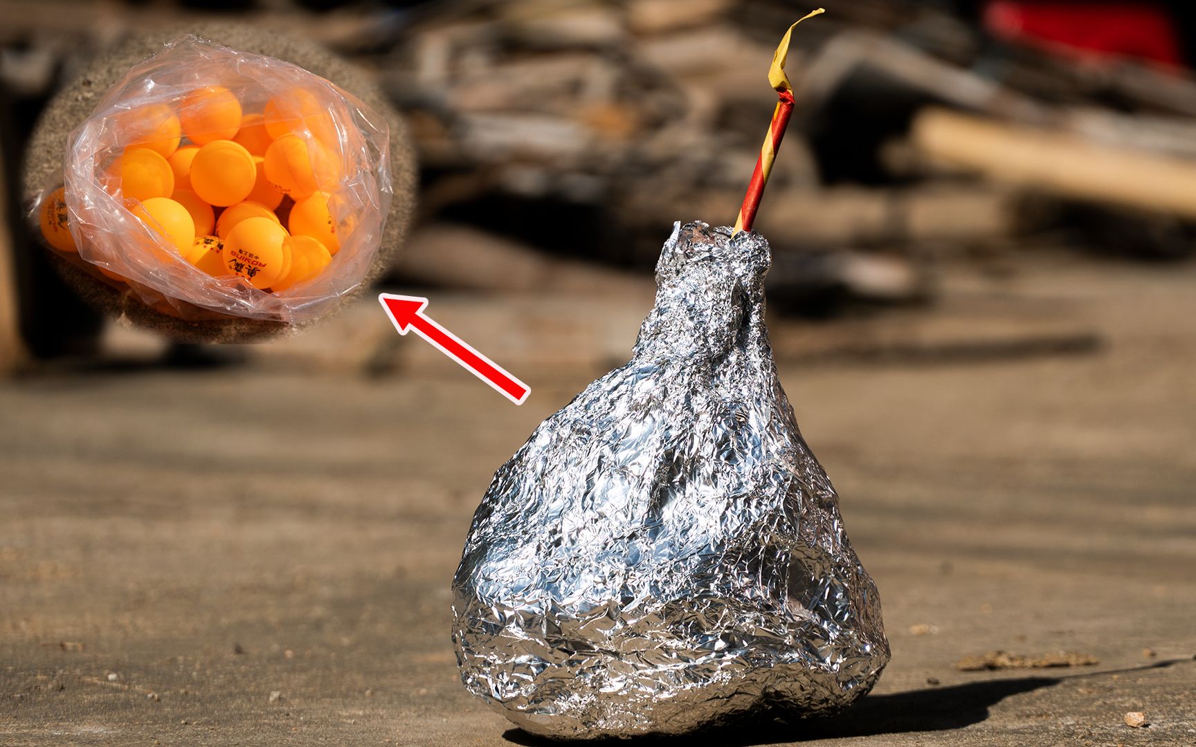 将20个乒乓球用锡纸包裹住点燃会发生什么呢