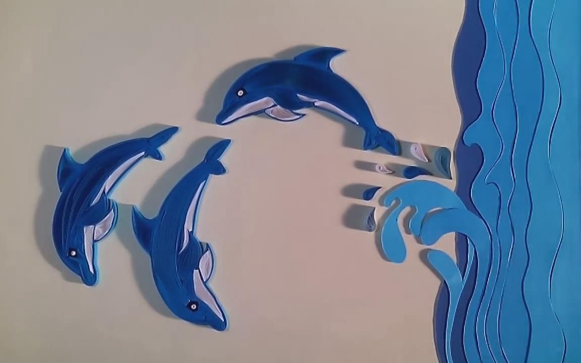 衍纸(quilling)教程 鸟兽花草 海豚教程_哔哩哔哩_bilibili