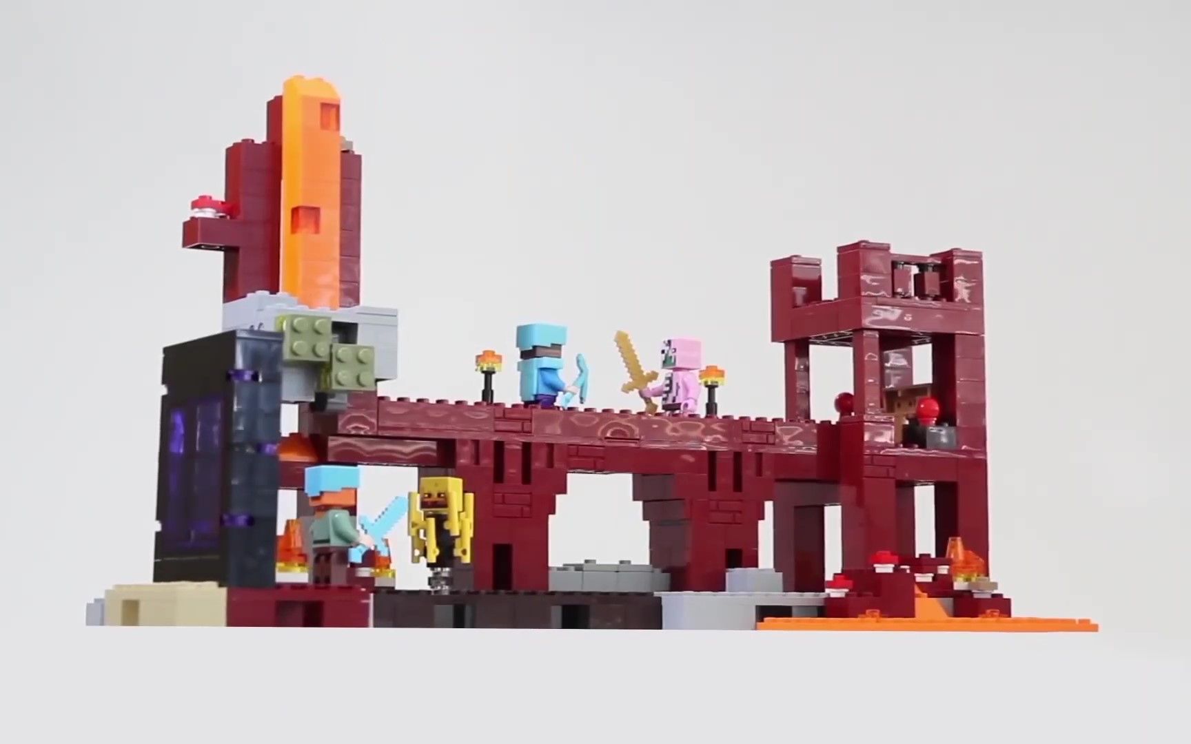 [brick builder] 乐高速拼 21122 我的世界下界要塞 [minecraft]