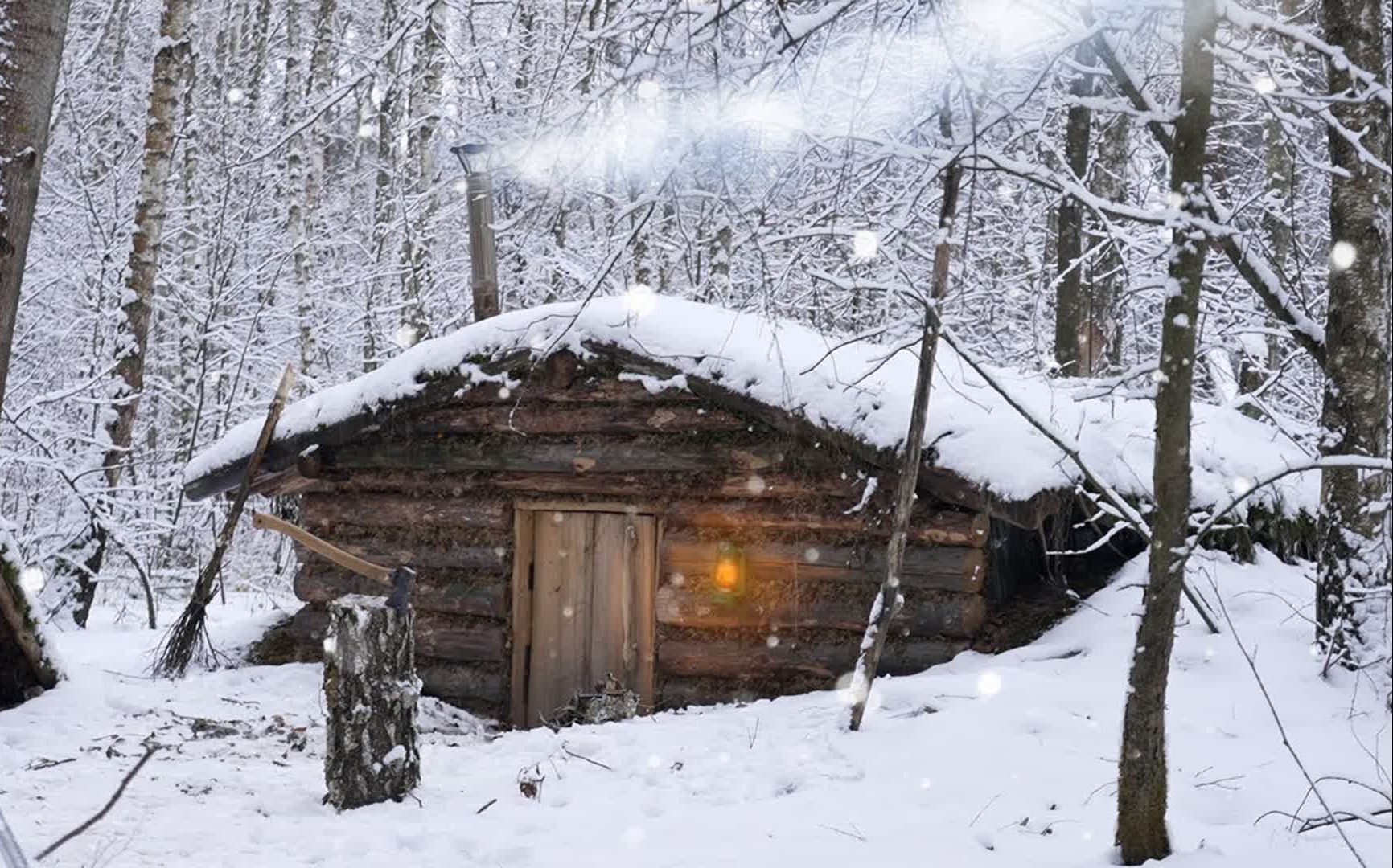 [图]森林里降下了大雪，外面刺骨的寒冷，防空洞里面却十分温暖舒服！