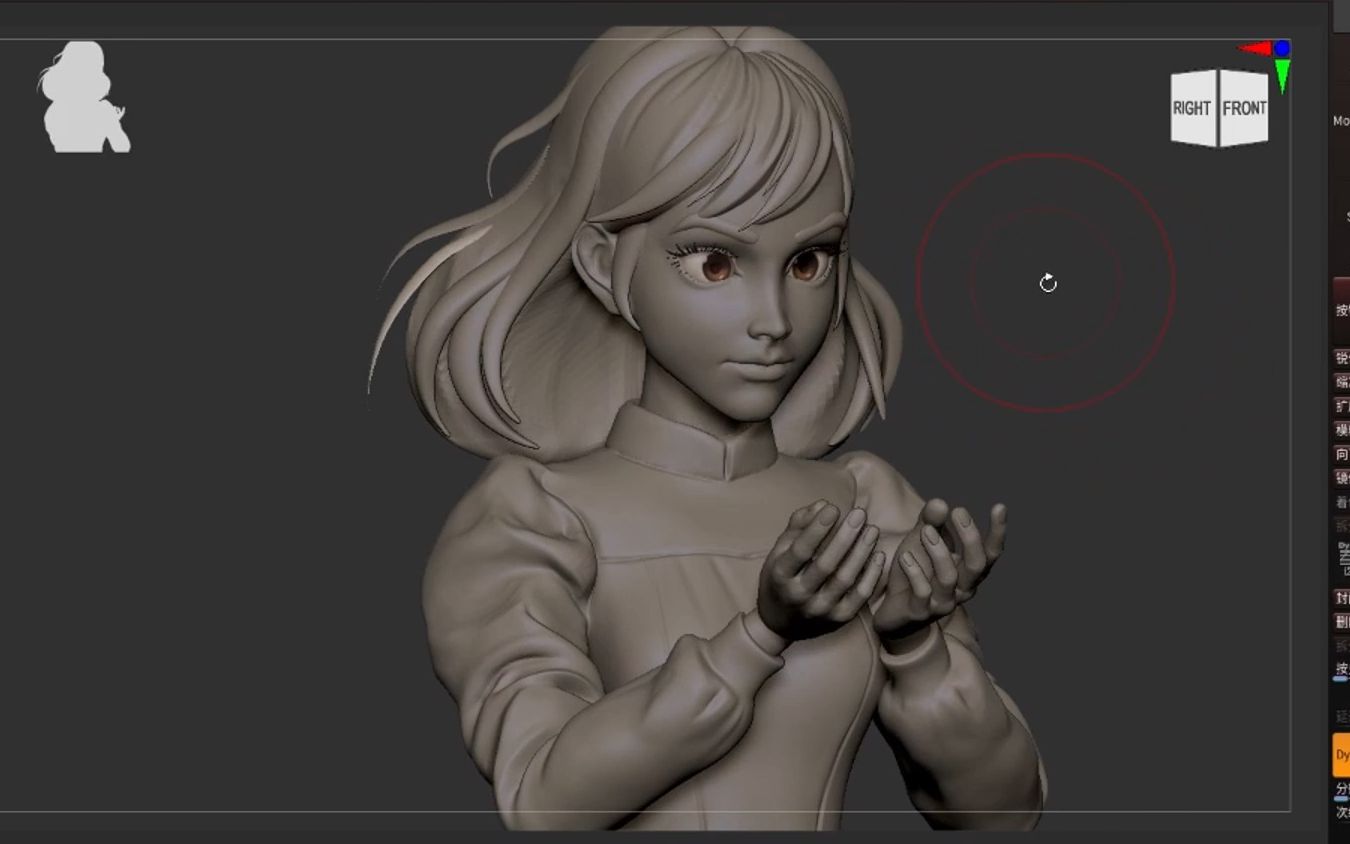 一眼丁真!zbrush动漫角色雕刻,哈尔的移动城堡女主角