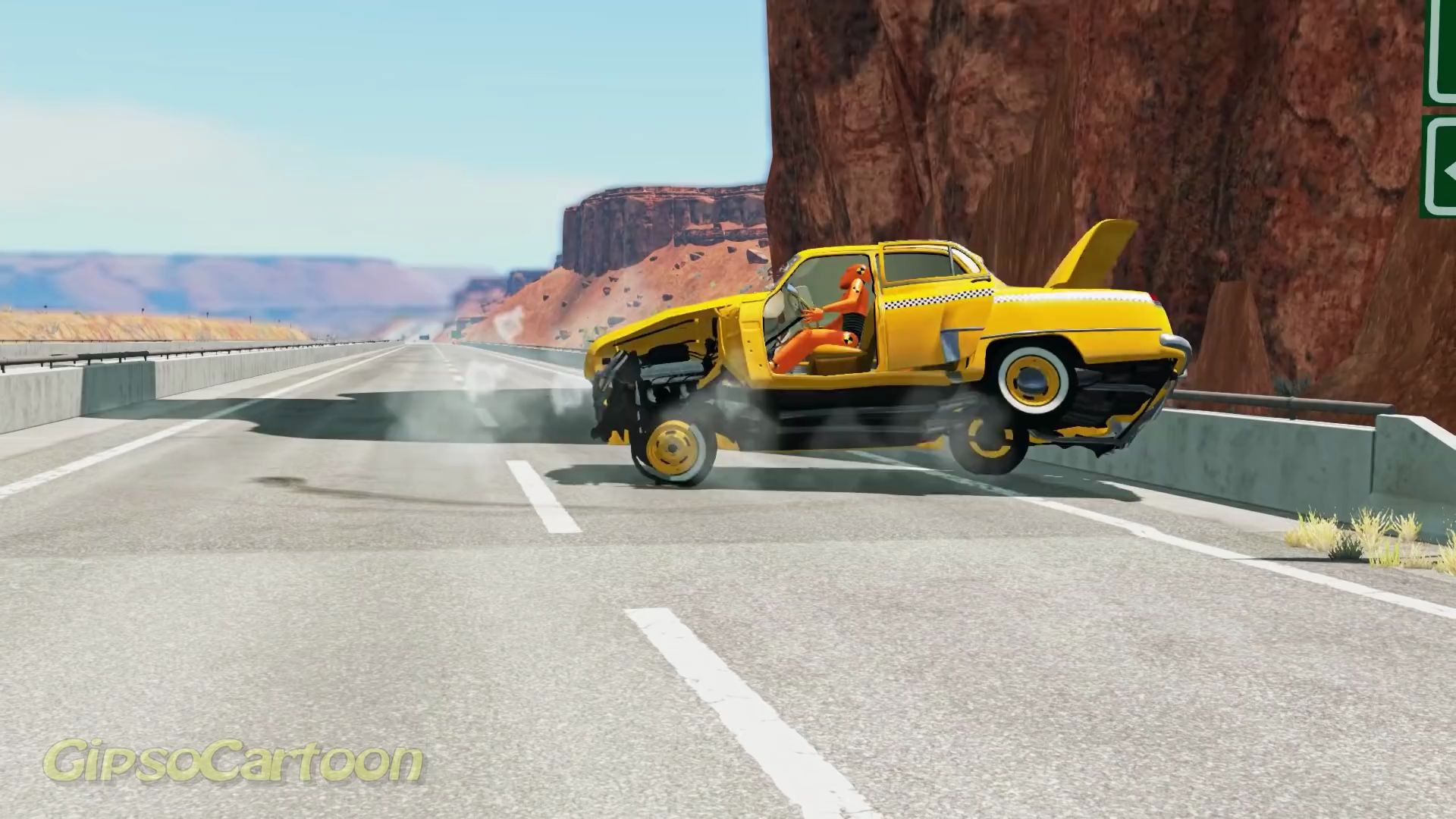 [图]出租车vs警车 - BeamNG - GipsoCartoon