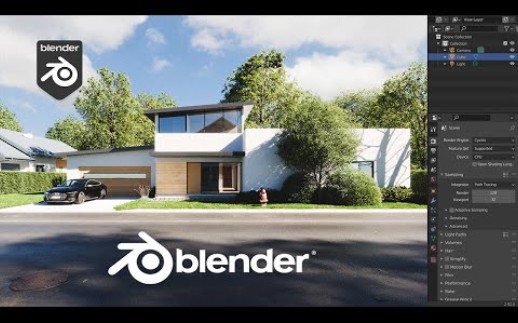 blender真实室外建筑场景渲染哔哩哔哩bilibili