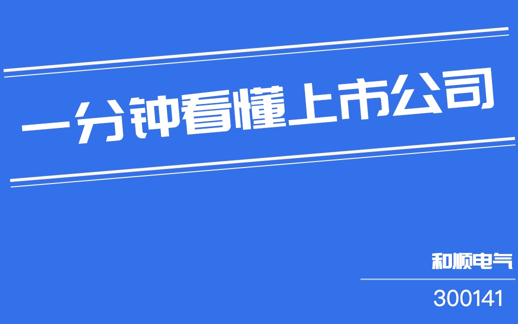 和顺电气(300141)哔哩哔哩bilibili