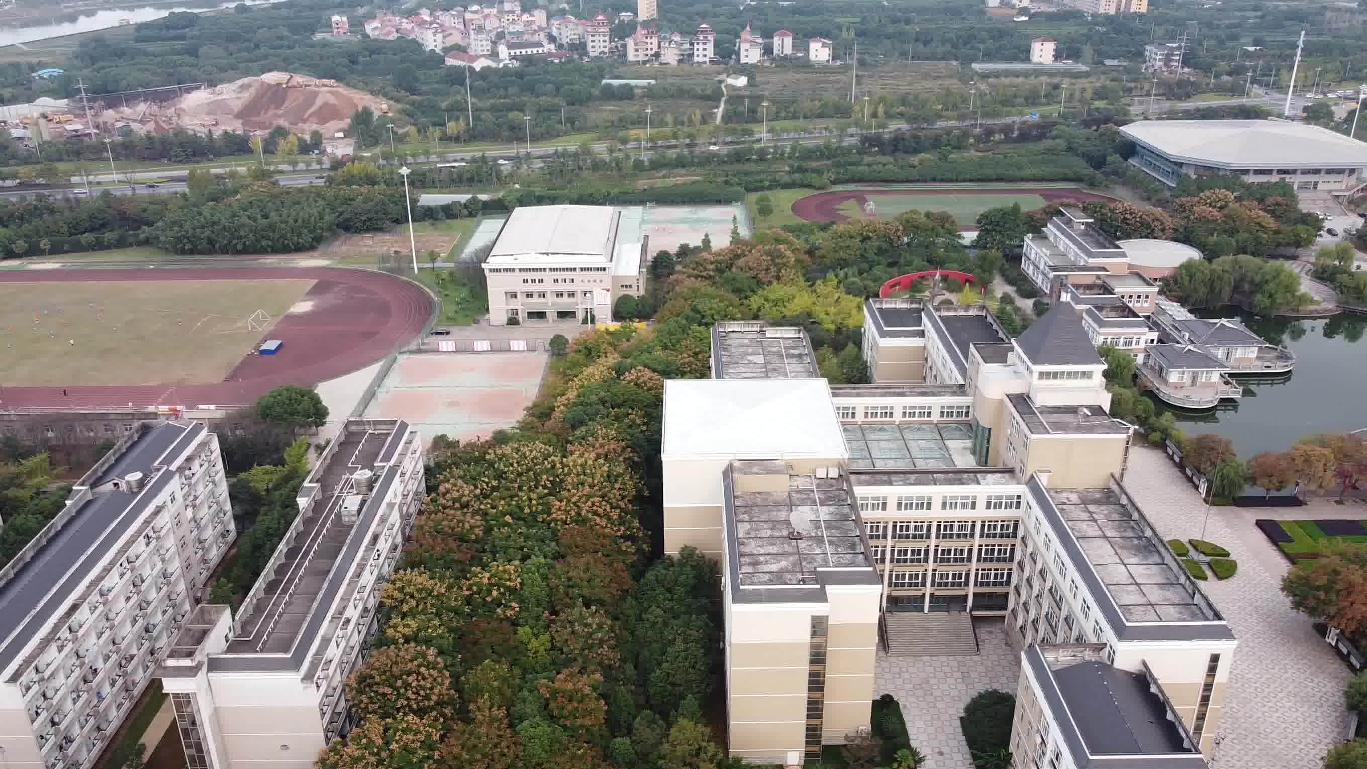 航拍金华  金华一中