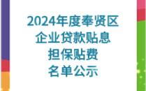 2024年度奉贤区企业贷款贴息、担保贴费名单公示哔哩哔哩bilibili