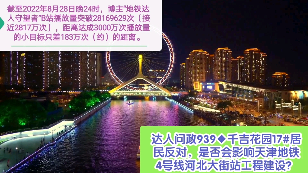 【达人问政】千吉花园17#居民反对,是否会影响天津地铁4号线河北大街站工程建设?(20220829)哔哩哔哩bilibili