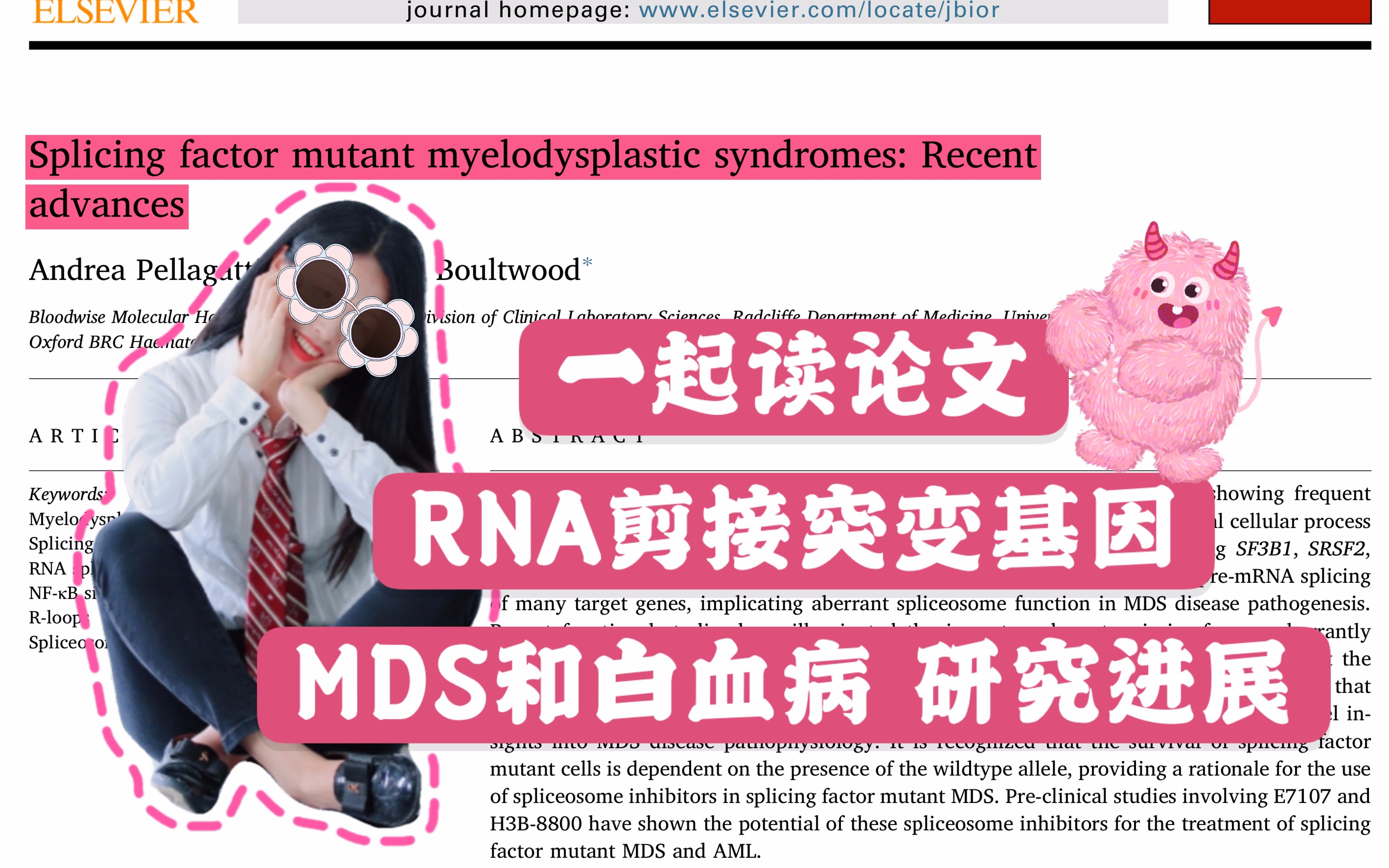 【Read with Me与干细胞女士一起读论文】综述:RNA splicing(RNA剪接)突变基因与骨髓增生异常综合征、白血病等疾病关系研究的现状进展哔哩哔哩bilibili