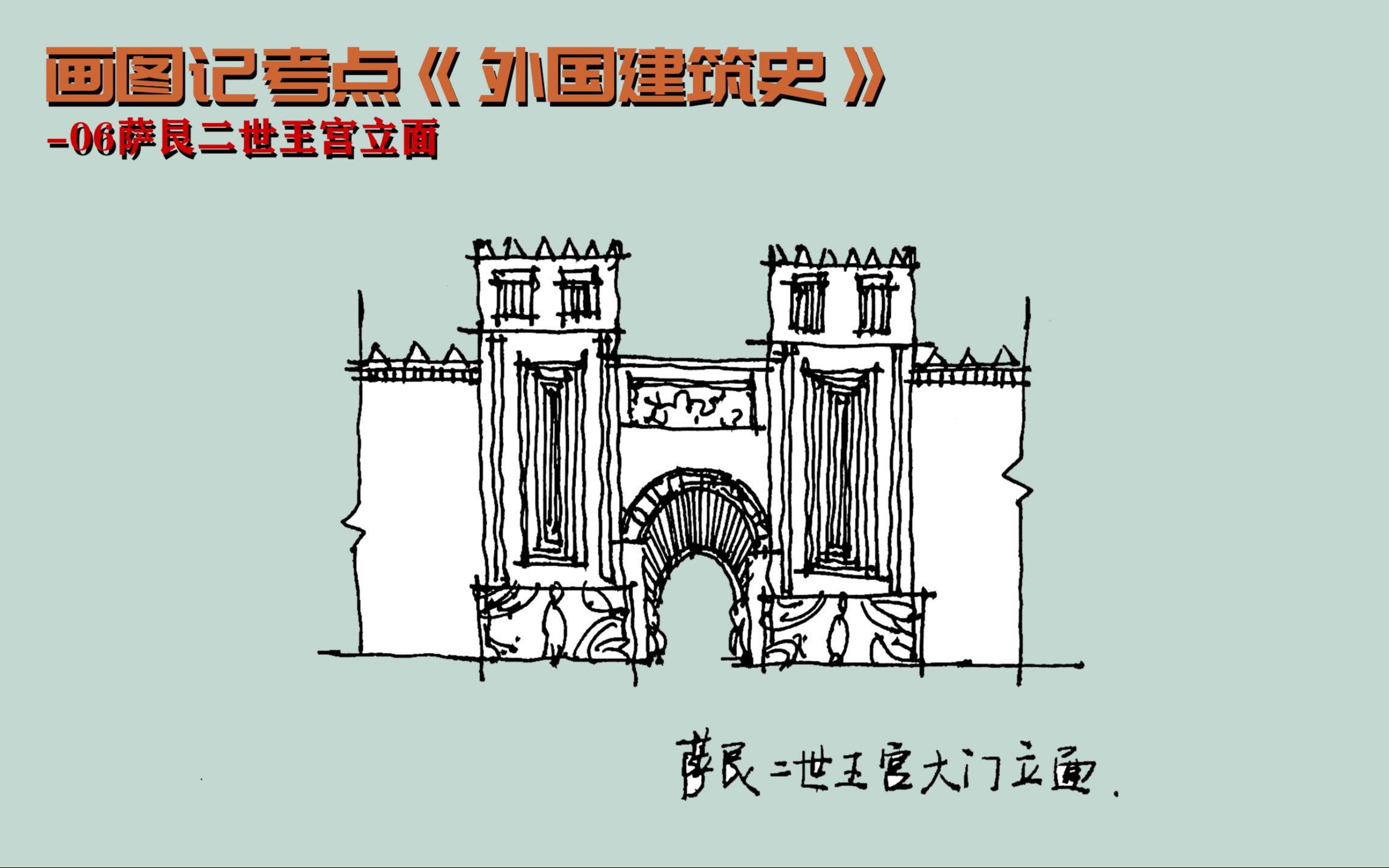 【畫圖記考點】《外國古代建築史》-06薩艮二世王宮大門