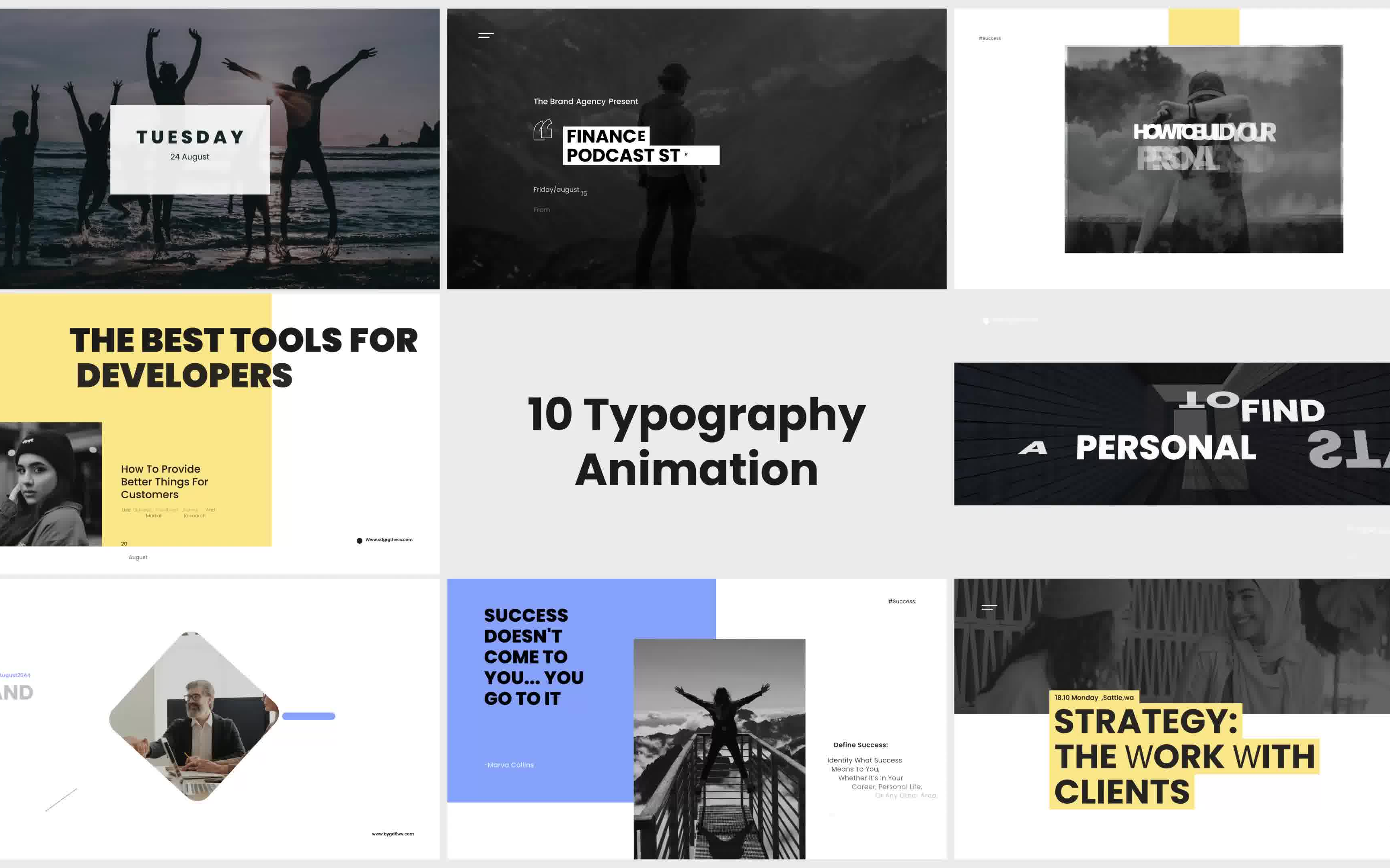 ae模板-海报排版模板 海报封面设计模板 飞入文字效果