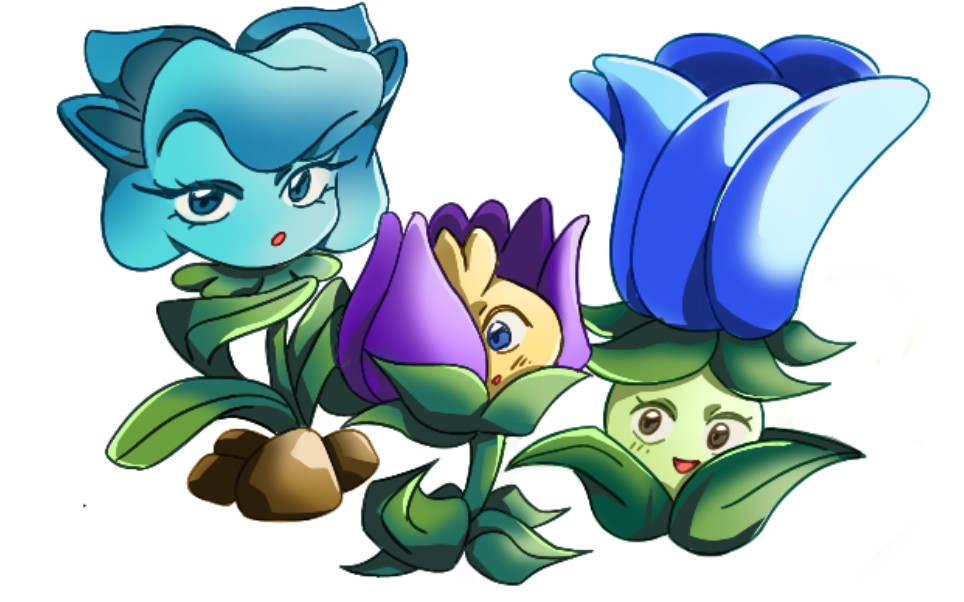 [图]【pvz2/绘画过程】迷迭香、缩小紫罗兰、月光花