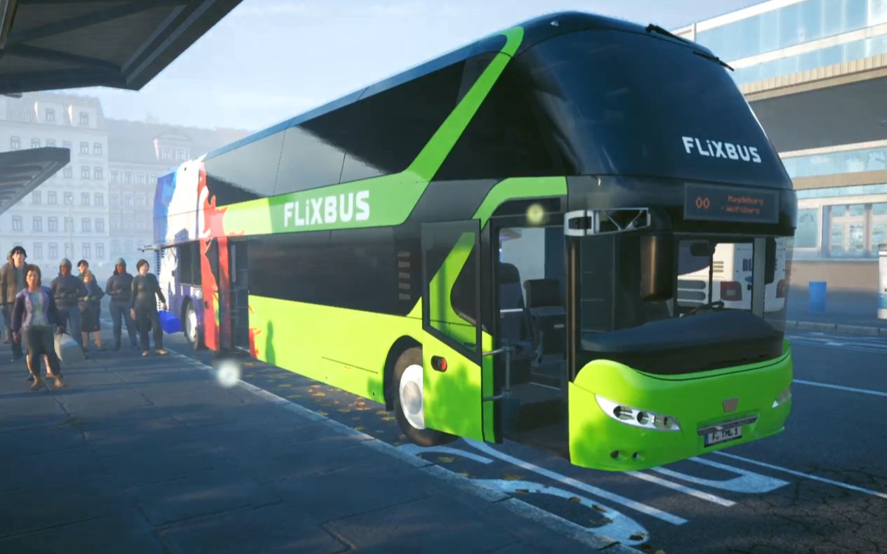 长途客车模拟31事故率为零的一趟前往马德堡尼奥普兰双层客车flixbus