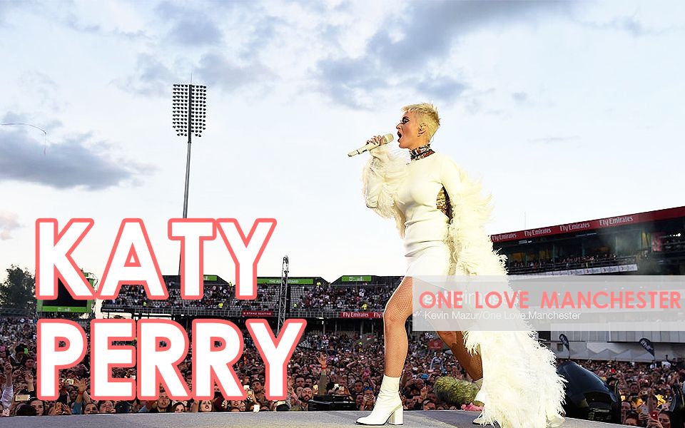katyperry# 在#a妹曼彻斯特慈善演唱会# 上演绎冠单part of me和ror