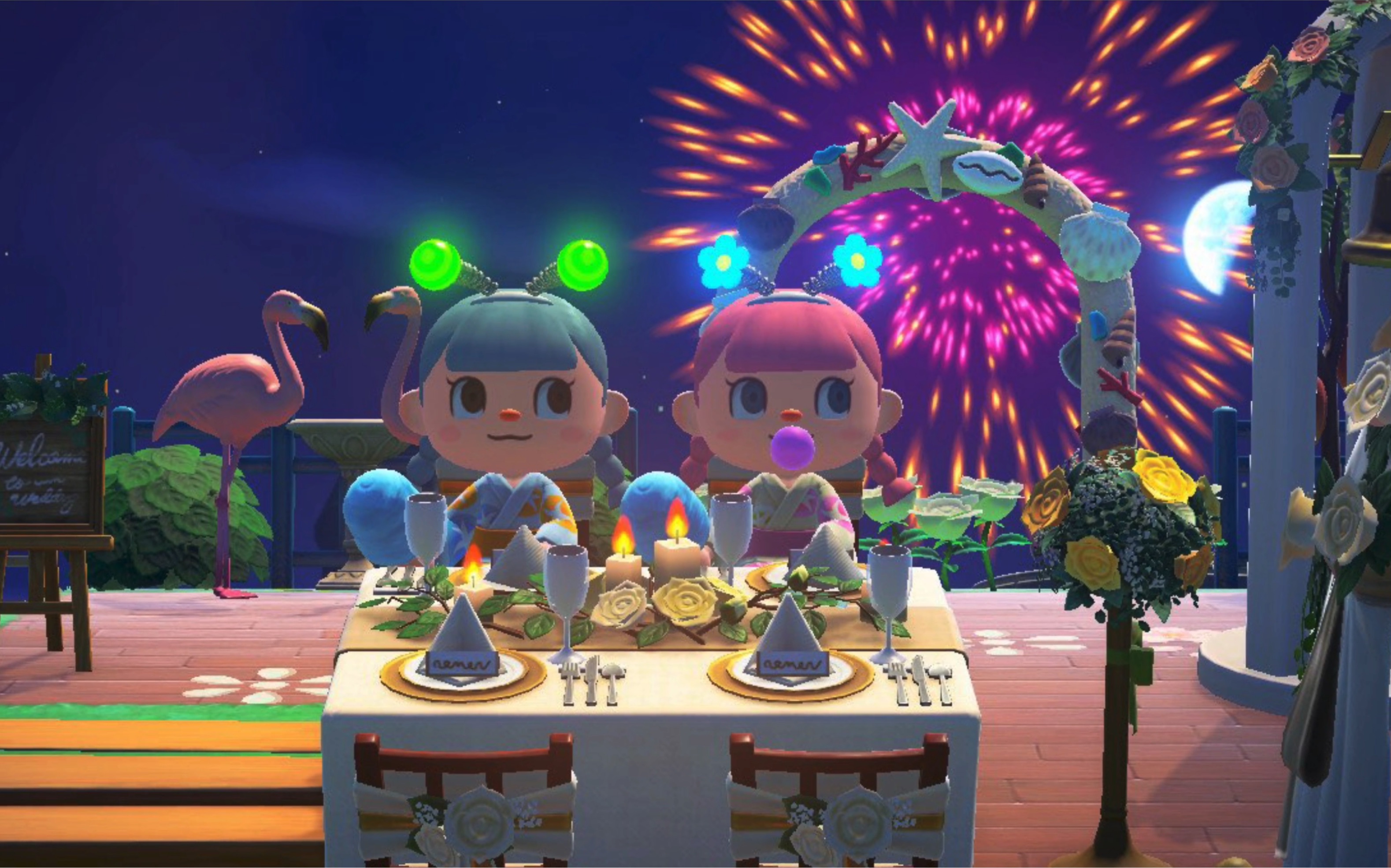 【动森】小聪和朋友的第一次烟火大会,明年也要一起看