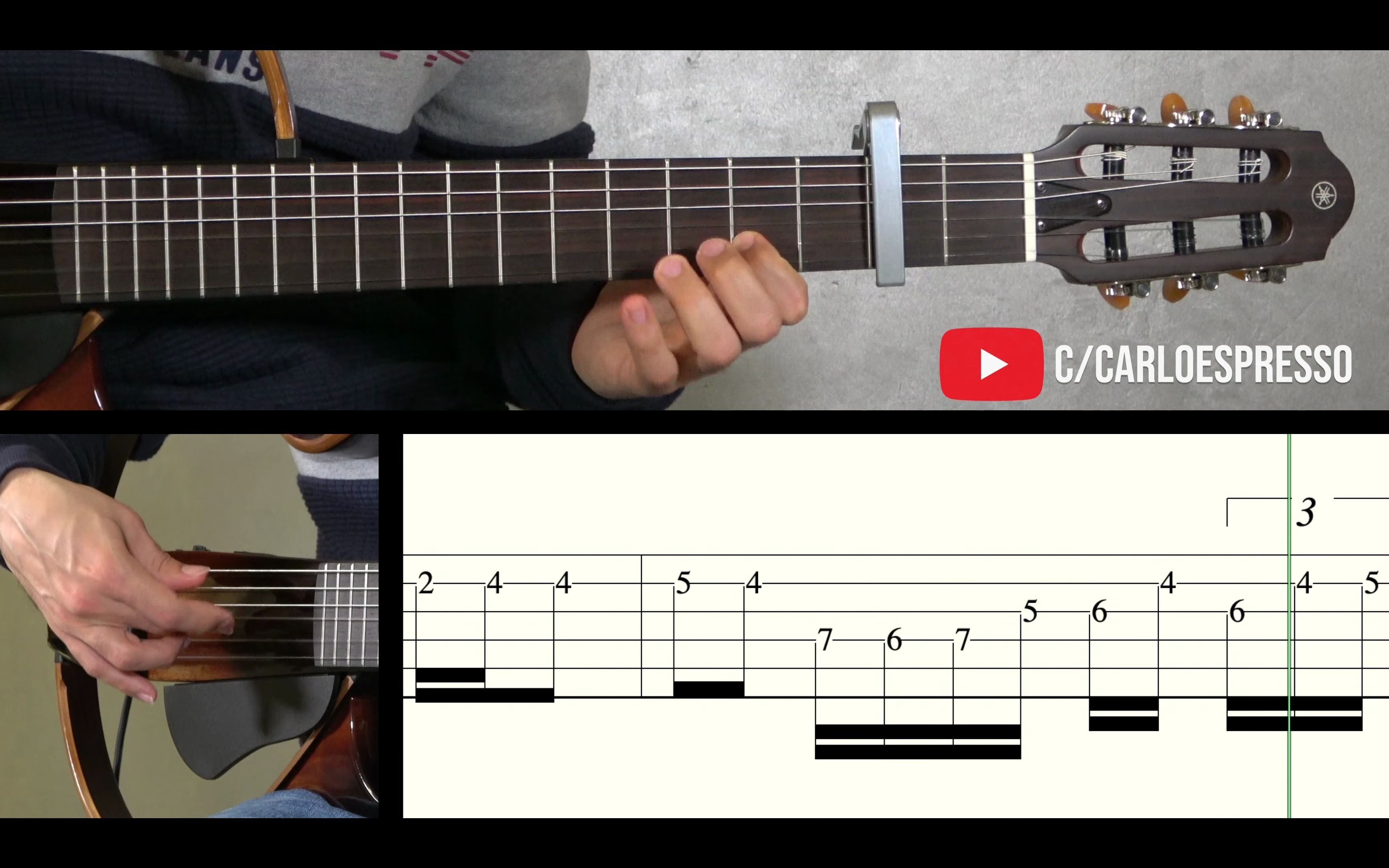 [图]【4K】弗拉门戈吉他 带谱教程 Gipsy Kings Pharaon - Tabs and Flamenco Tutorial（伴奏见P2和P3）