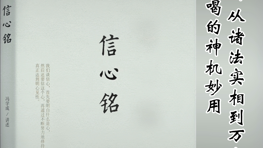 第十讲 从诸法实相到万象森罗振威一喝的神机妙用#信心铭#冯学成#禅宗哔哩哔哩bilibili