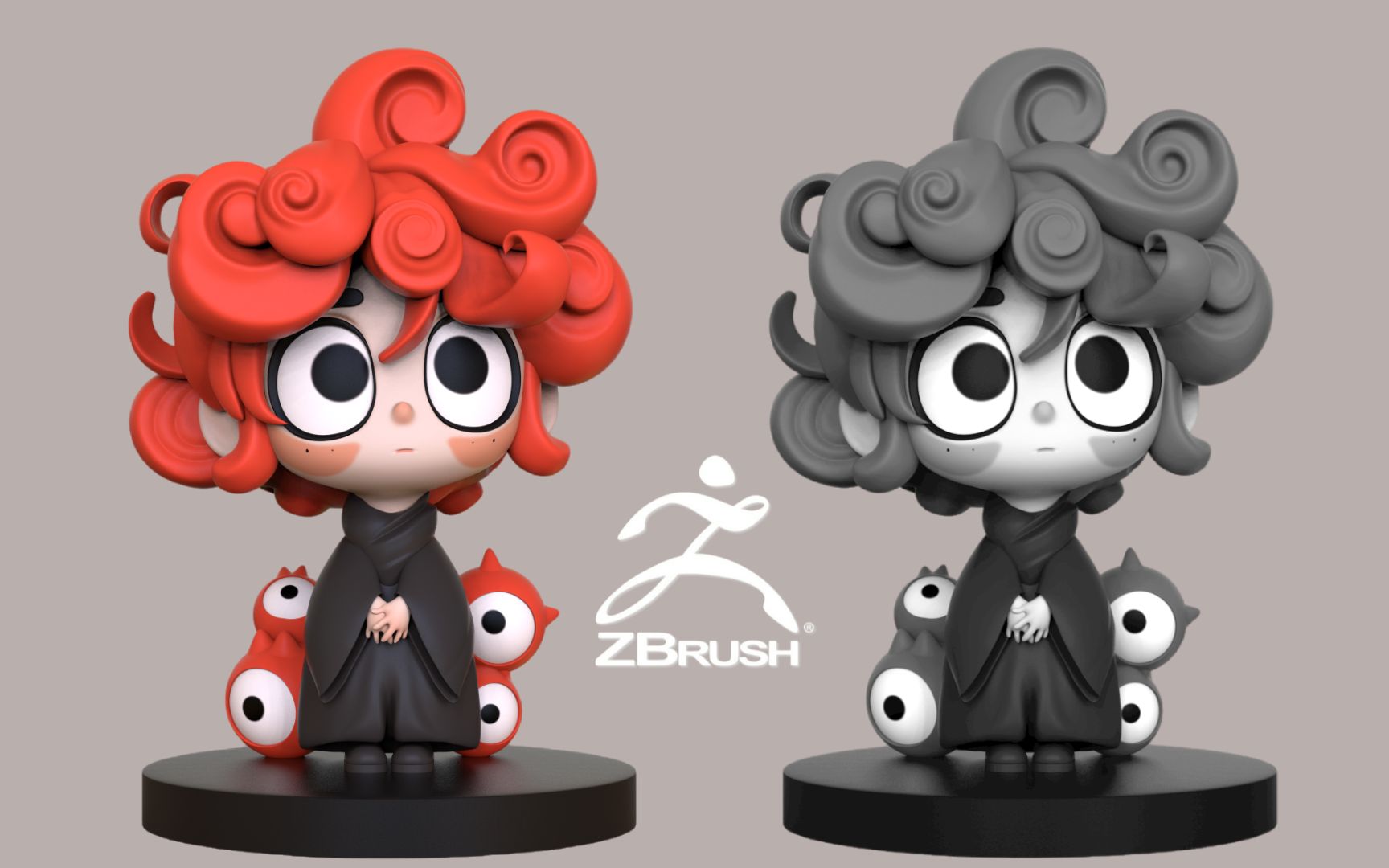 【zbrush雕刻】q版小男孩模型雕刻,2小时教会你手办建模渲染全流程!