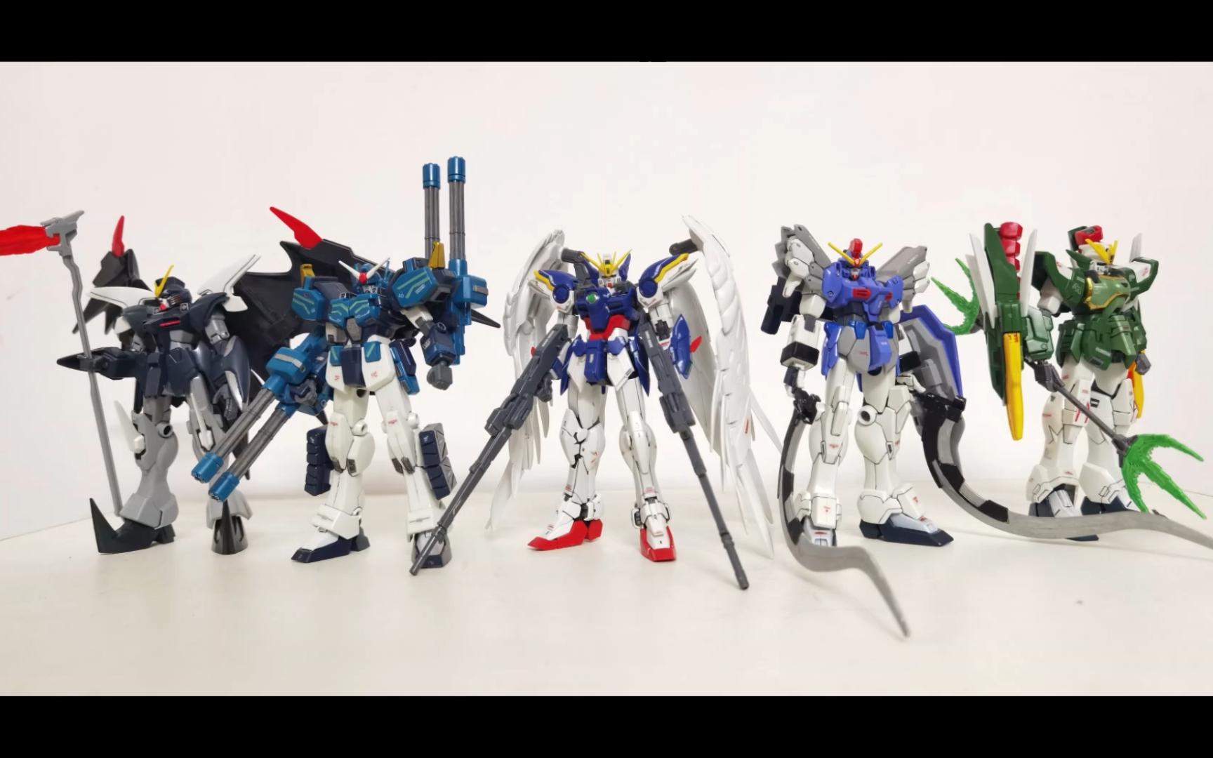 高达w系列各种1/144机体群像 五小强 rg飞翼零式 老hg rg托鲁基斯123