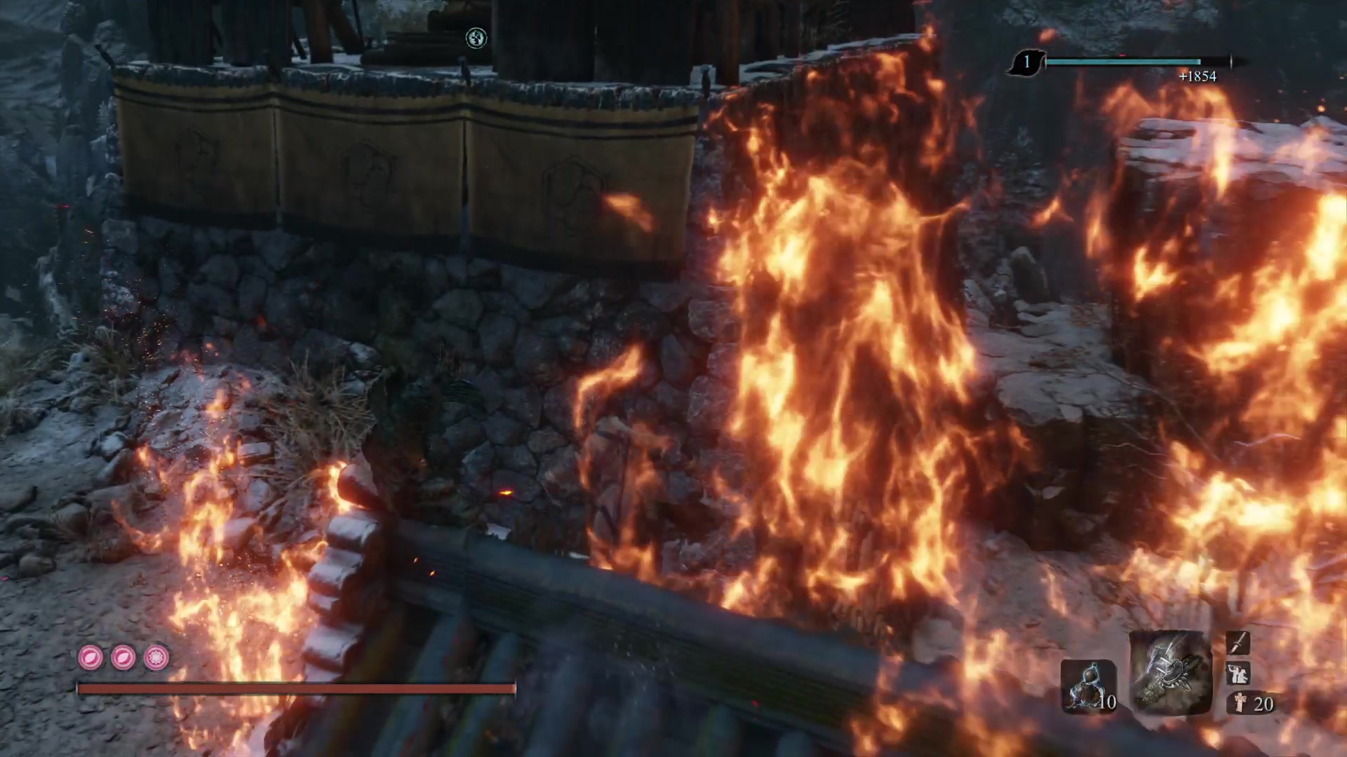 只狼游戏大后期内府入侵后虎口阶梯速刷经验