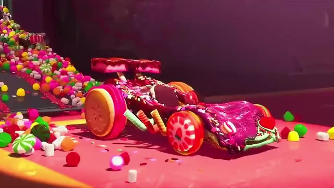 "送你一辆超甜的糖果赛车"