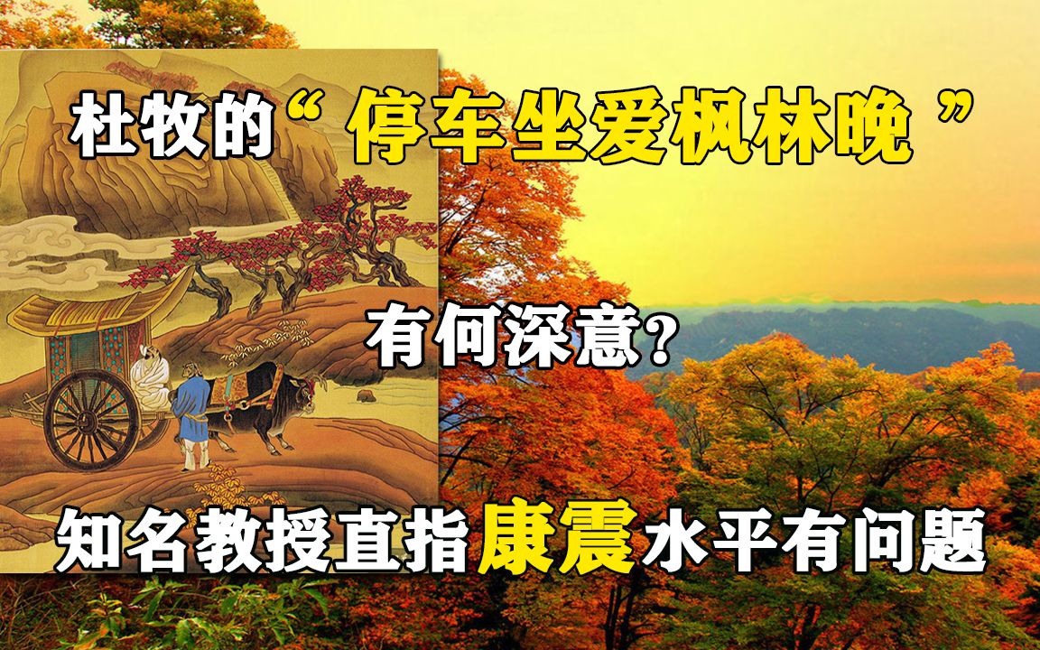 [图]杜牧的“停车坐爱枫林晚”有何深意？知名教授直指康震水平有问题