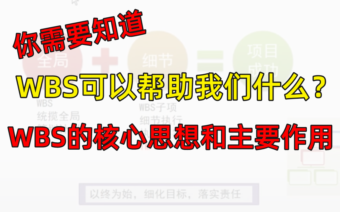 WBS可以帮助我们什么?你需要知道这些WBS的核心思想和主要作用哔哩哔哩bilibili