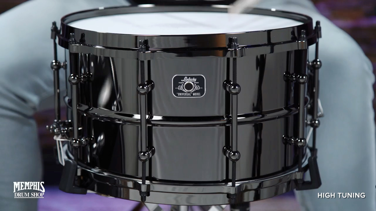 【架子鼓】ludwig 14*8 universal black brass snare drum with