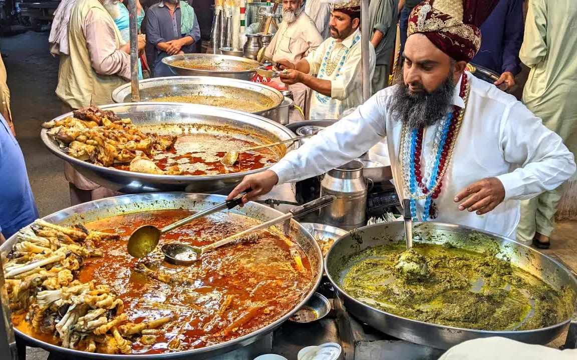 巴基斯坦街头食品,街边小吃,炖羊蹄,美食