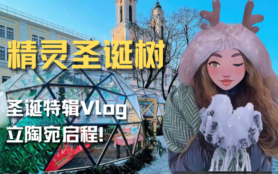 圣诞特辑Vlog|第一集|考纳斯的精灵圣诞树好评如潮,说走就走去北欧追光哔哩哔哩bilibili