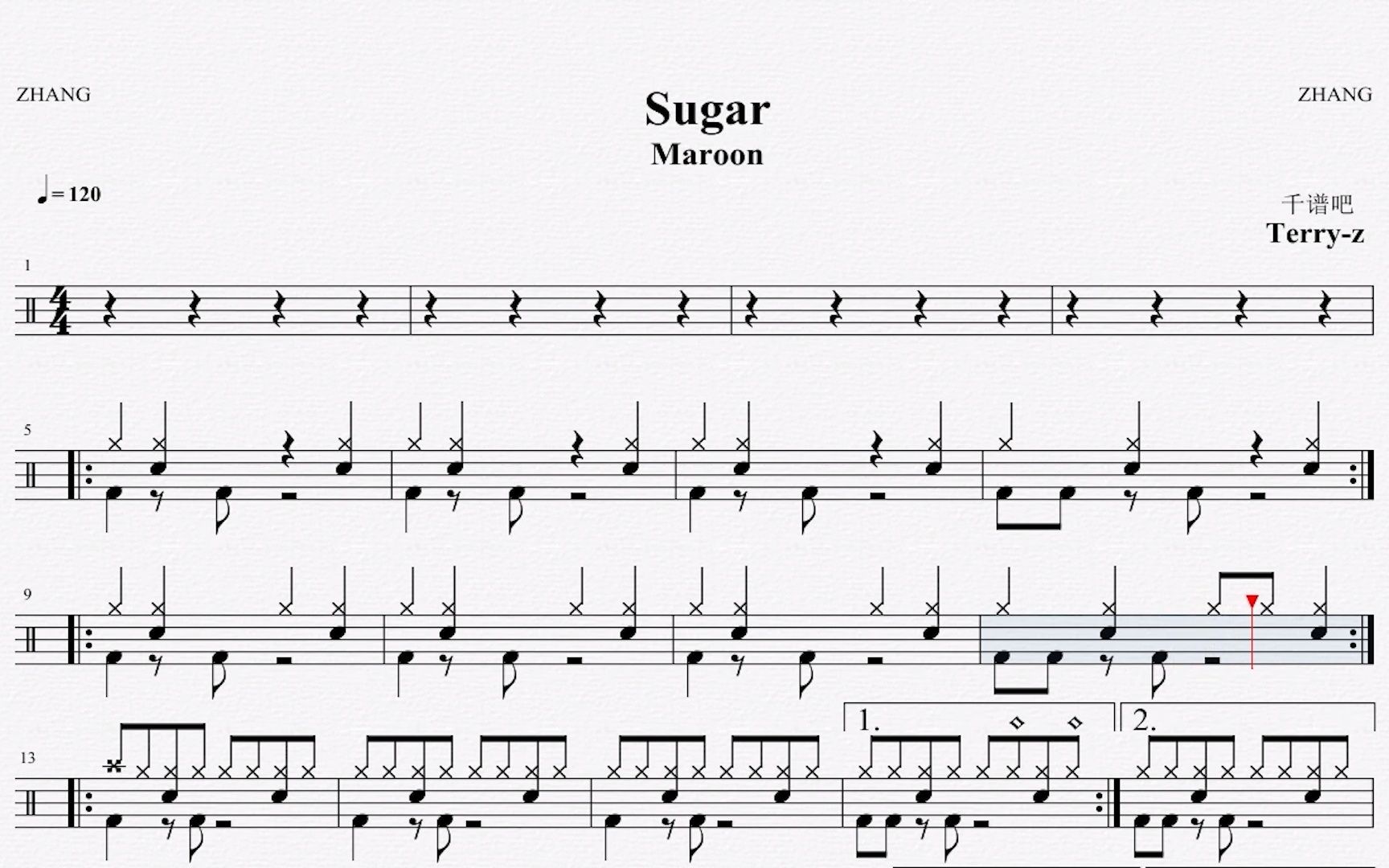 sugar钢琴谱简谱图片