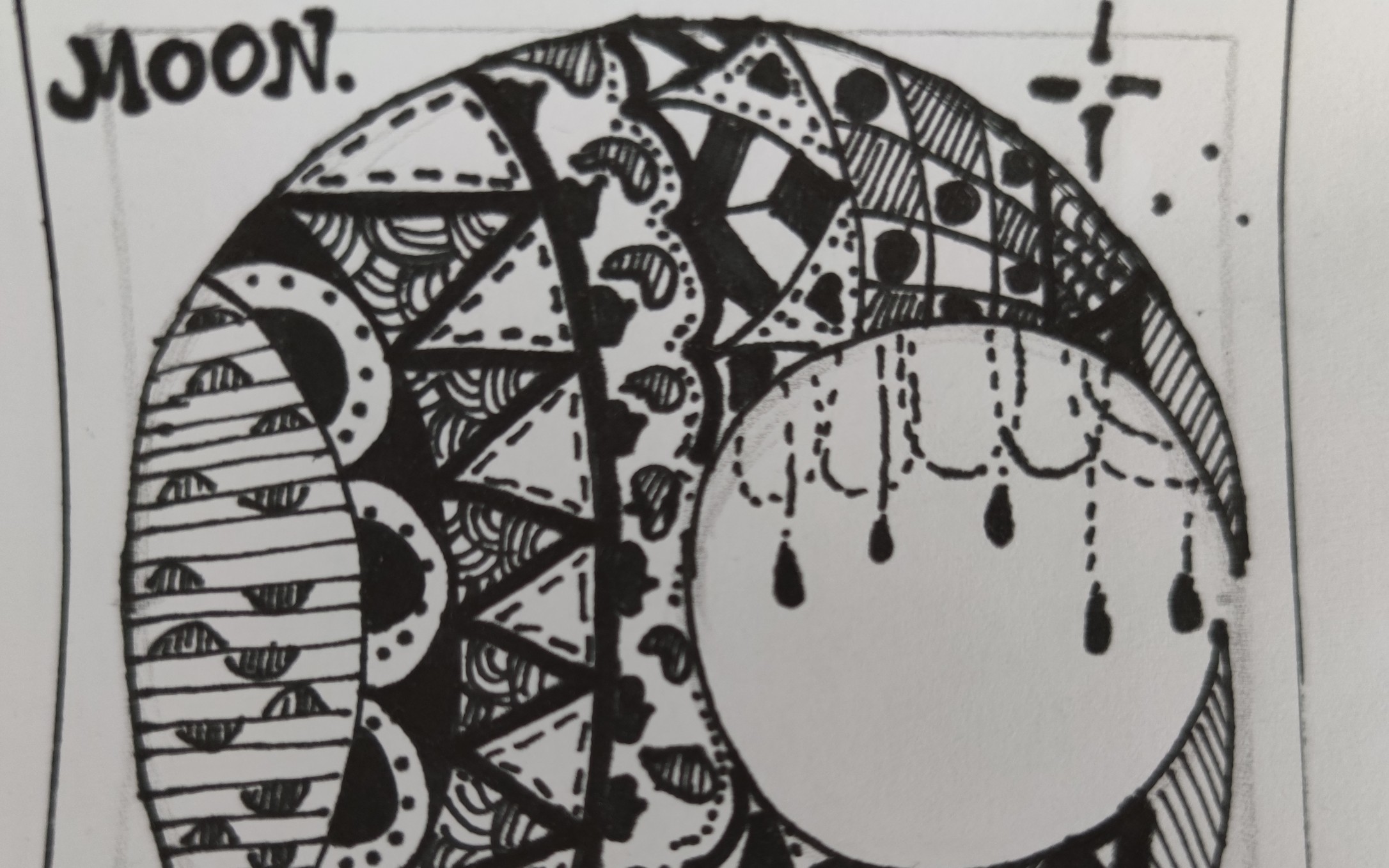 黑白装饰画第二讲1010cm的月亮