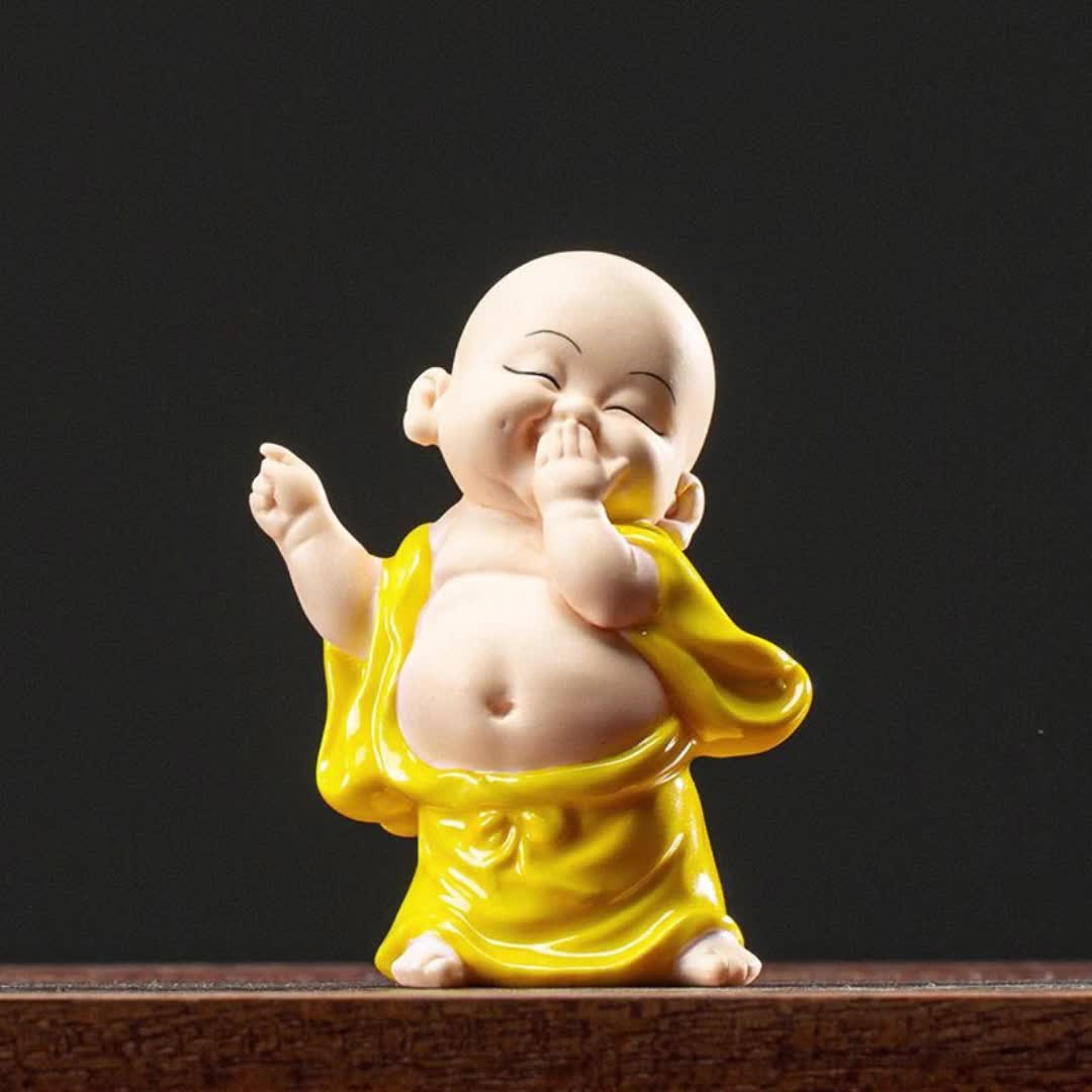 欢欢喜喜小弥勒爆款汽车摆件弥勒佛豪华弥勒佛摆件吉祥三宝 高档1833