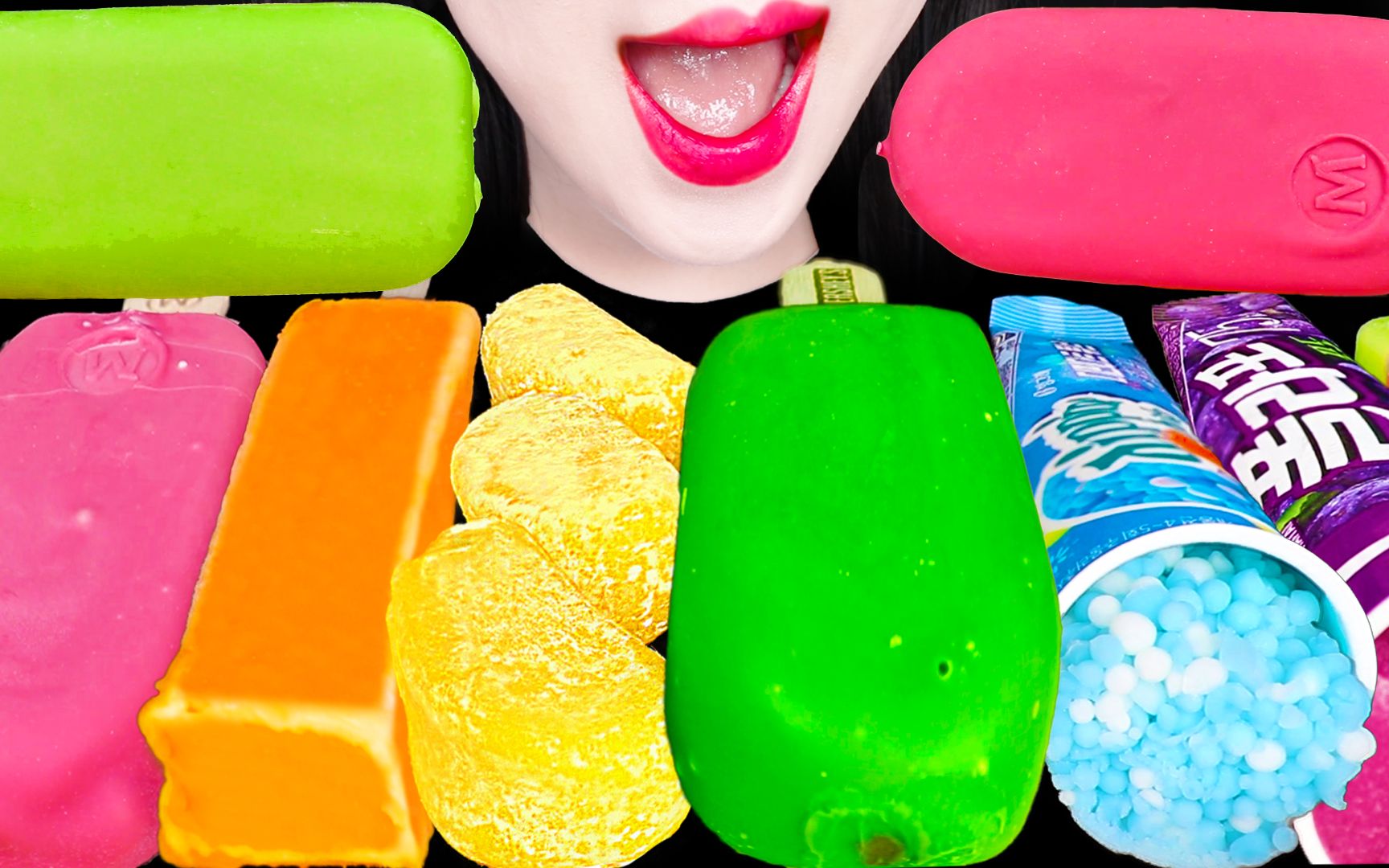 jane asmr rainbow ice cream chocolate eating