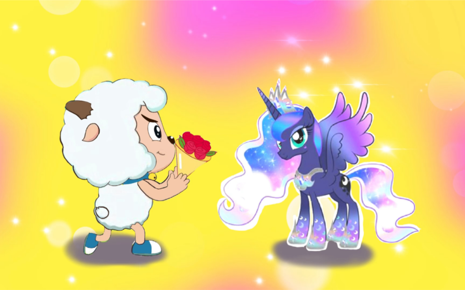 喜羊羊与灰太狼之运动英雄传:喜羊羊和月亮公主合体,好漂亮!