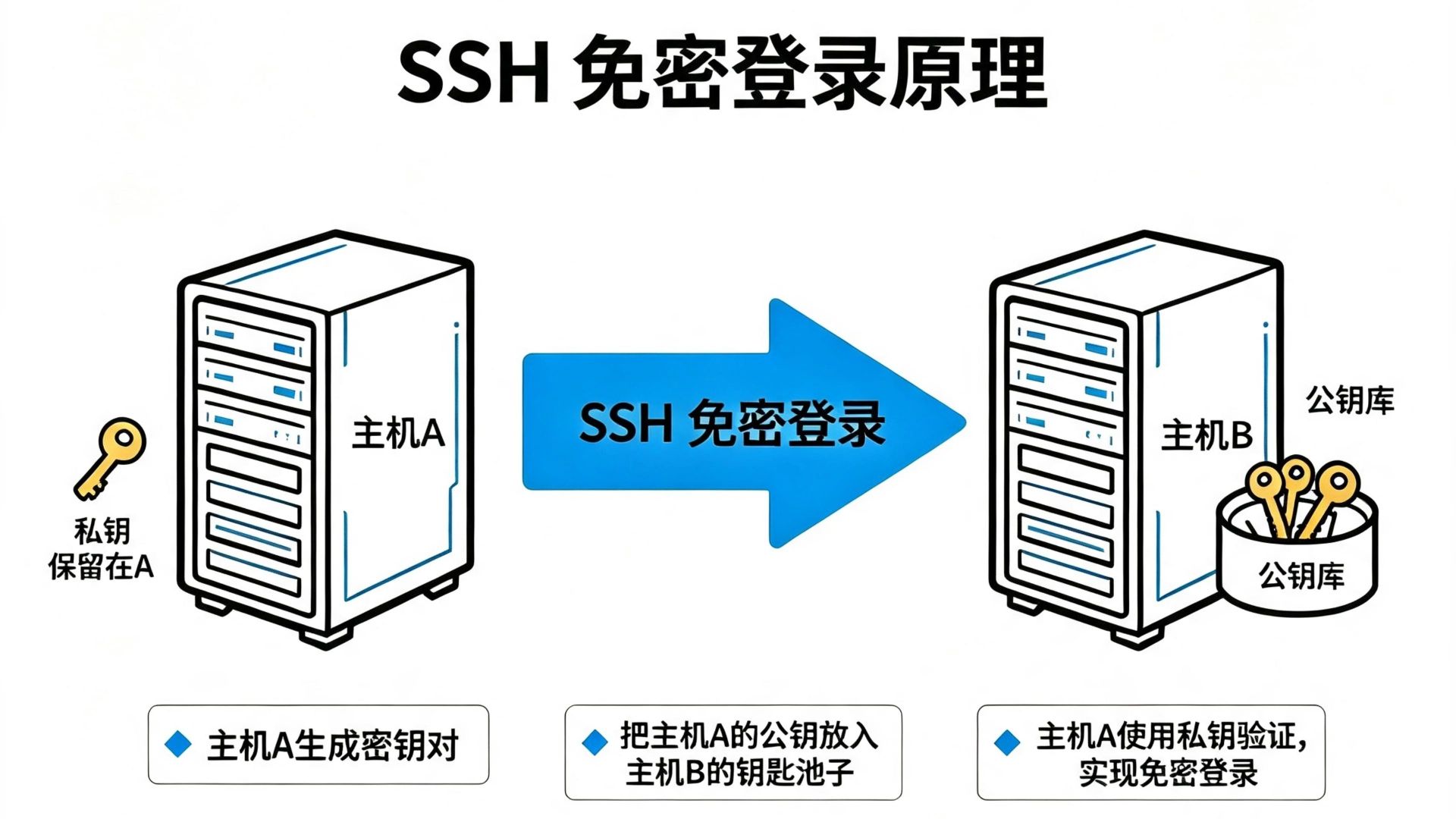 ssh免密登录配置的原理和方法 #ssh #免密登录 #电脑知识 #linux