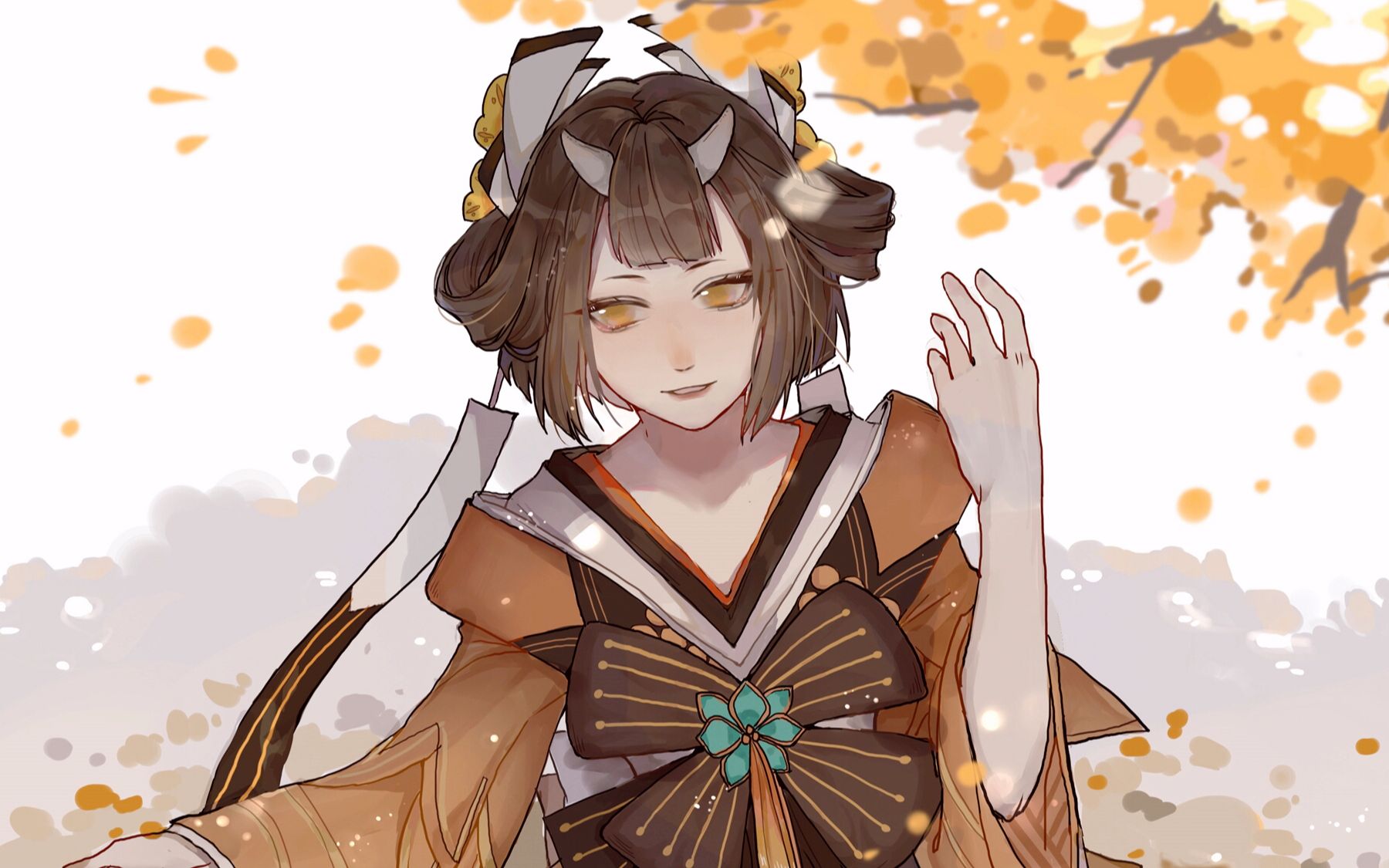 【板绘】决战!平安京 式神桃花妖皮肤清香摇影 绘画过程分享